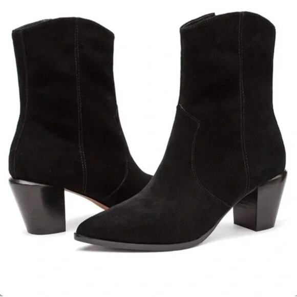 Paolo Wynn Western Suede Ankle Boots Booties Sz6.5M - Picture 1 of 9